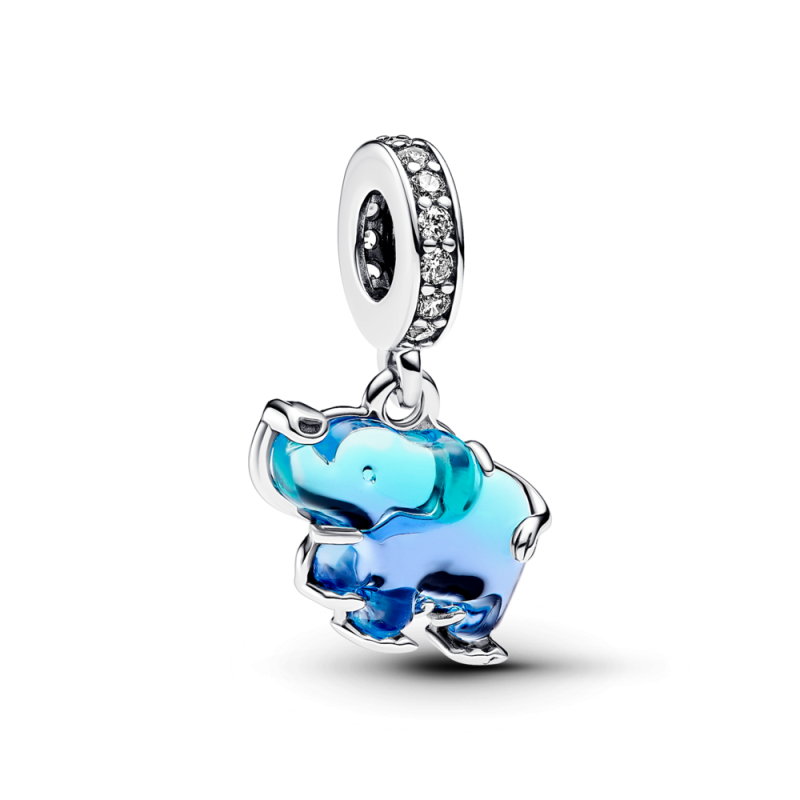 Zawieszka Pandora Słoń z błękitnego szkła Murano 793339C01