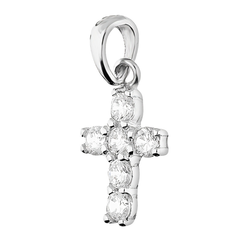 Krzyżyk srebrny z cyrkoniami, srebro 925